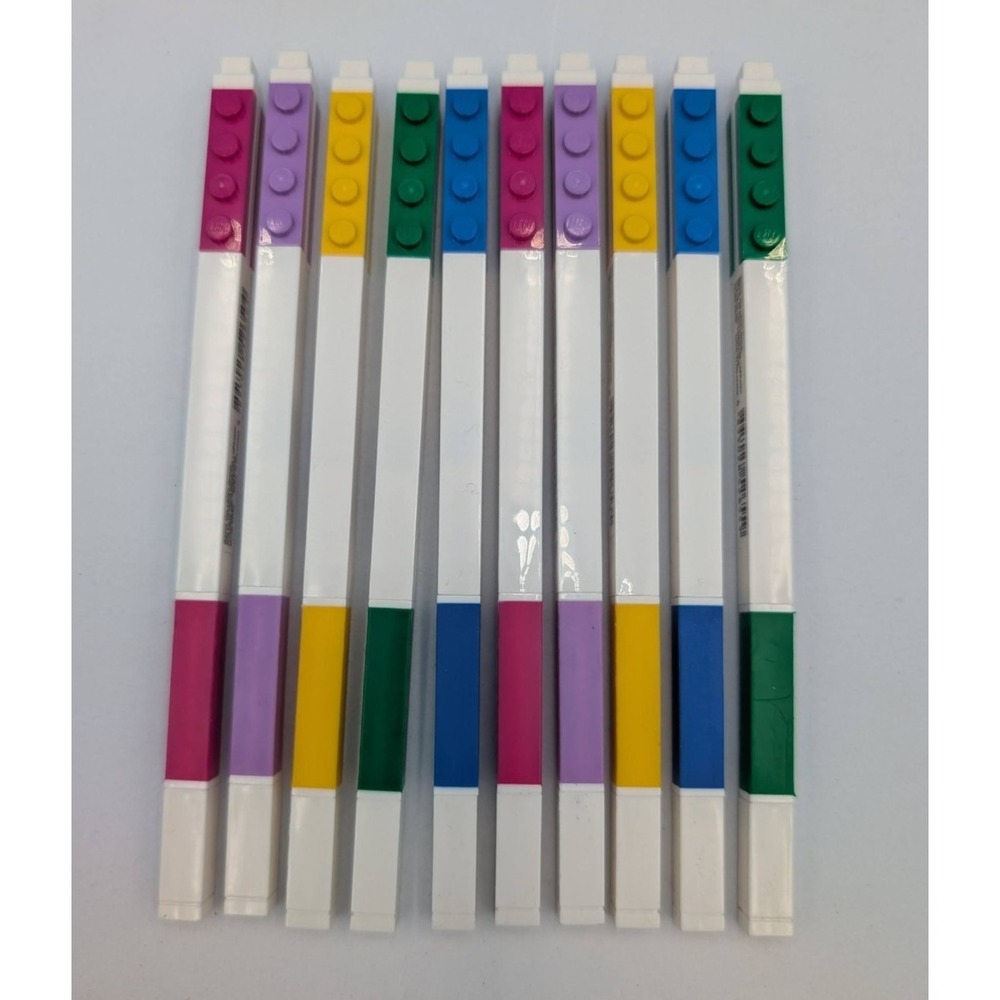 Lot Of Lego Stationary Markers Connectible Pens .7mm 5 Colors 10 QTY NWT